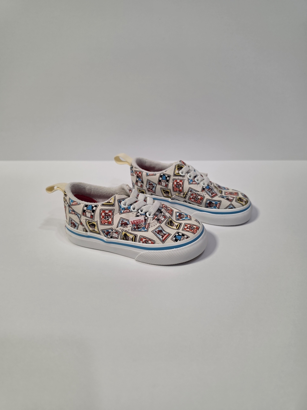 Vans x Where's Waldo Toddler Era Elastic Lace Shoes Postage Stamp Size 6 EUC
